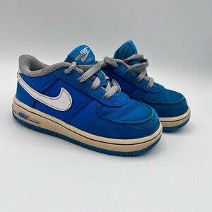 Nike Air Force 1 Toddler Shoes Blue White Lace Up Sneakers‎ Size 8C